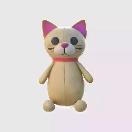 A cute beige cat plush toy