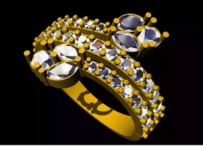 Leaf stone ring 3dm file