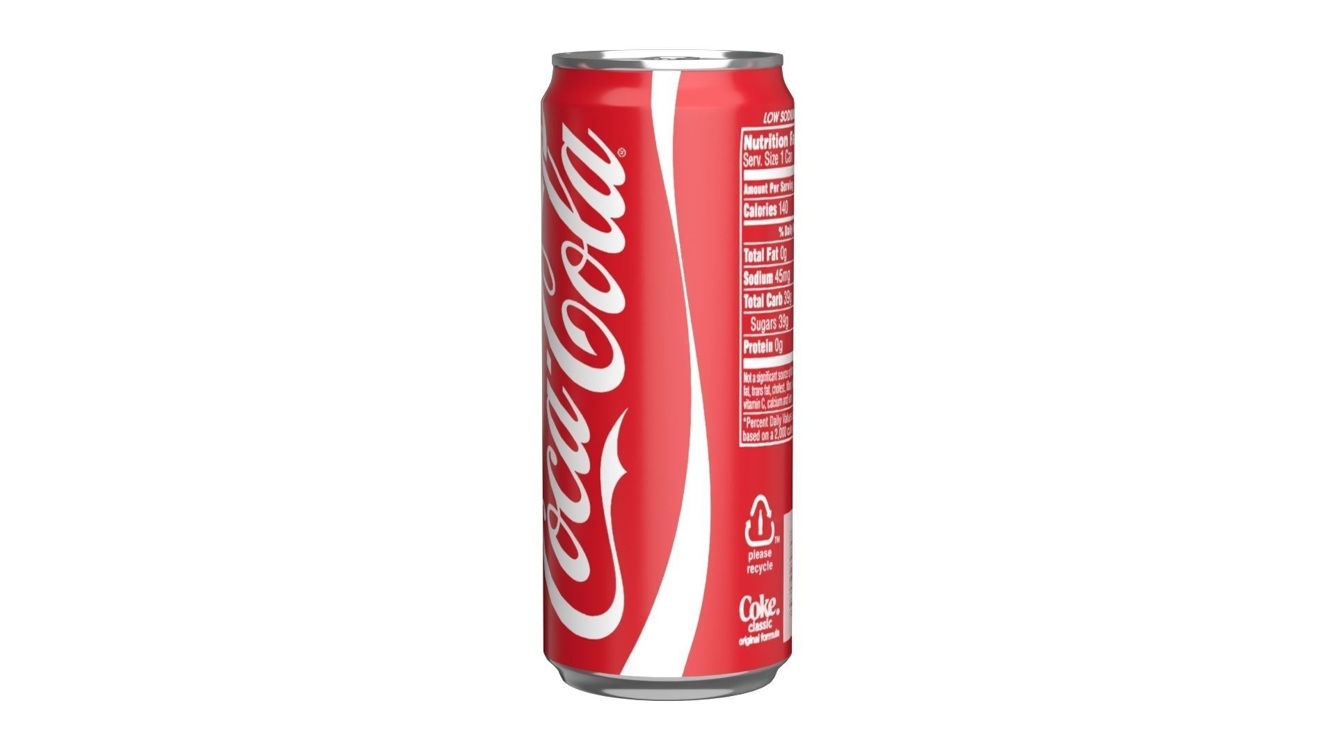 Coca Cola Drink Can Sleek 310ml 06 Low-poly 3D model_6