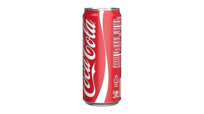 Coca Cola Drink Can Sleek 310ml 06 Low-poly 3D model 7