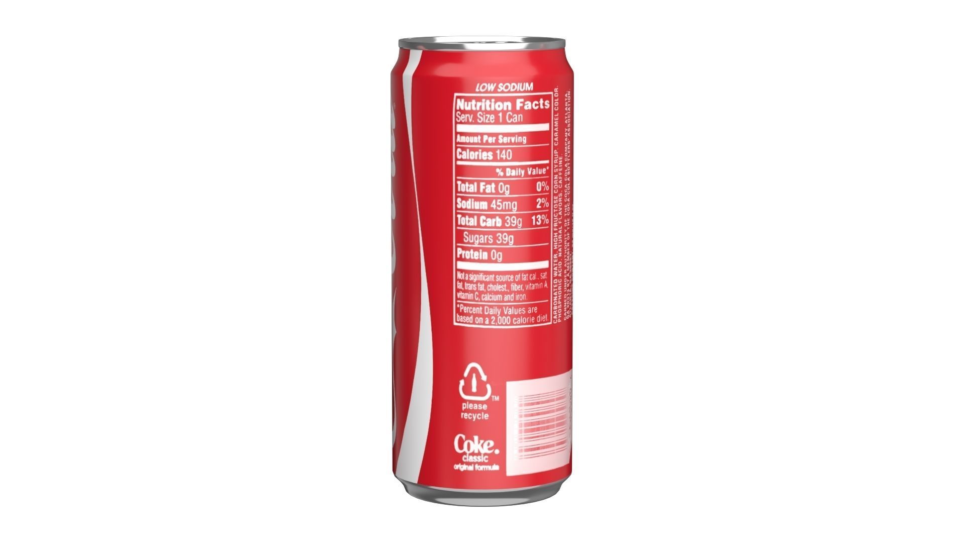 Coca Cola Drink Can Sleek 310ml 06 Low-poly 3D model_5