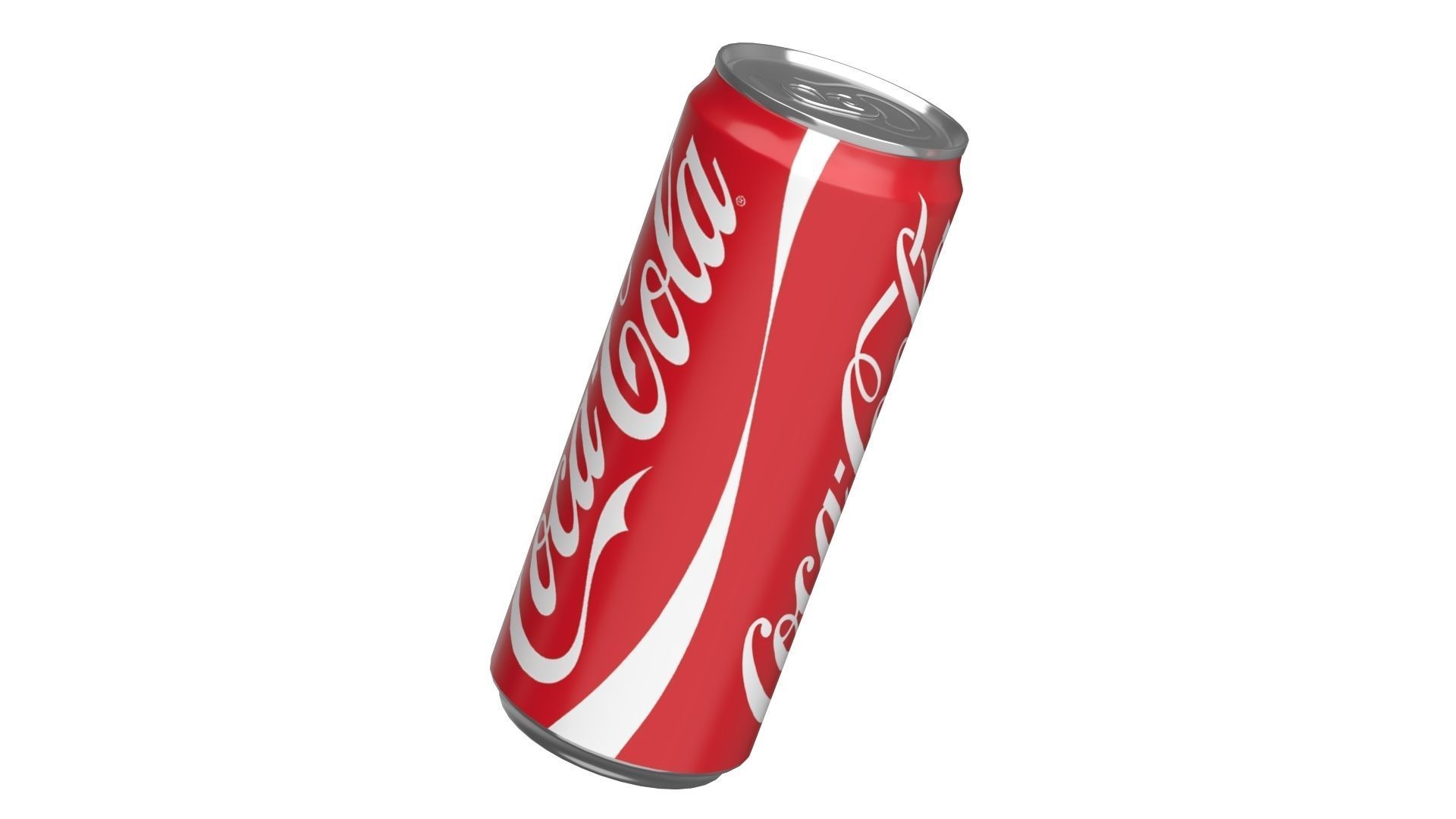 Coca Cola Drink Can Sleek 310ml 06 Low-poly 3D model_8