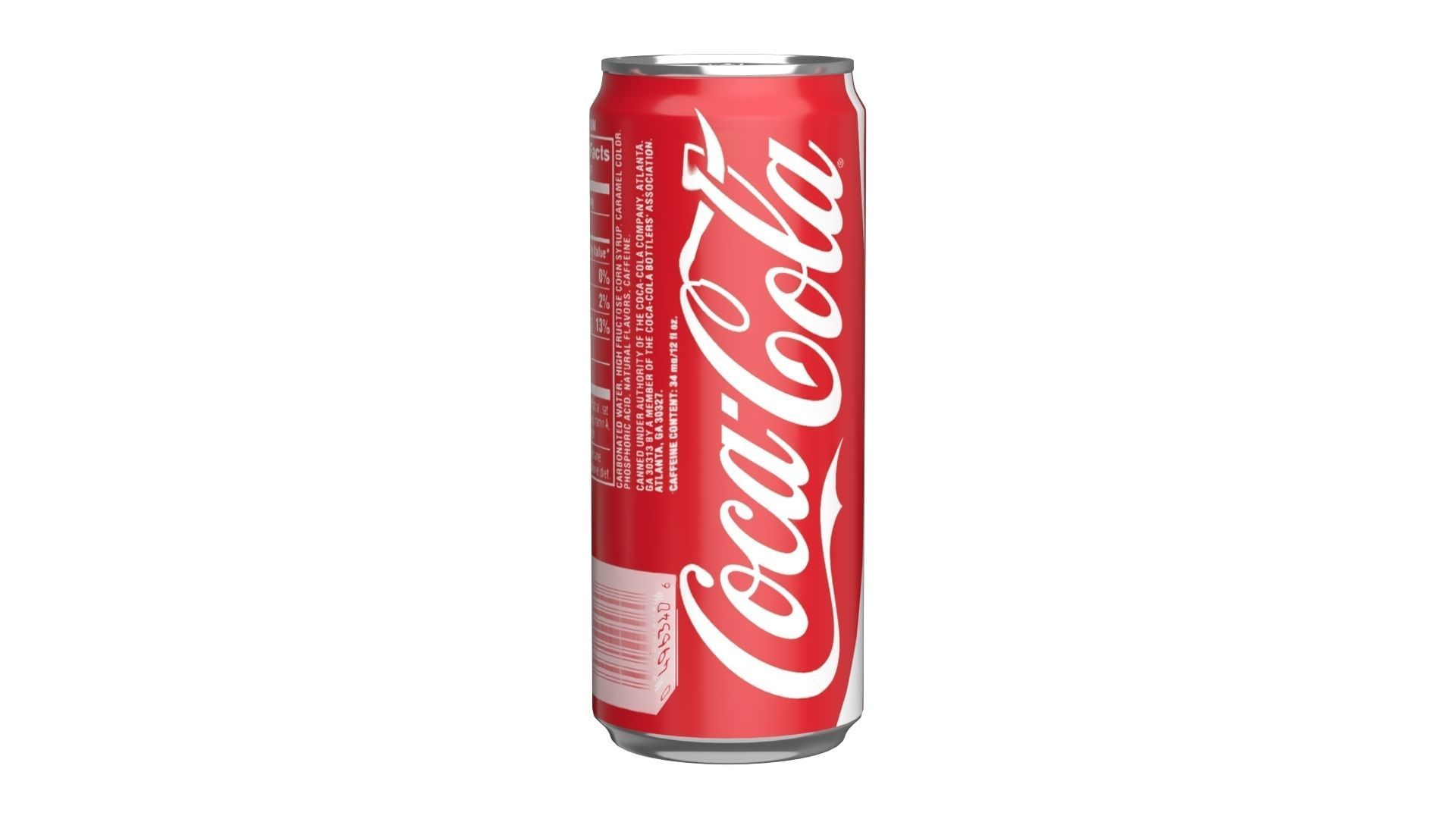 Coca Cola Drink Can Sleek 310ml 06 Low-poly 3D model_3