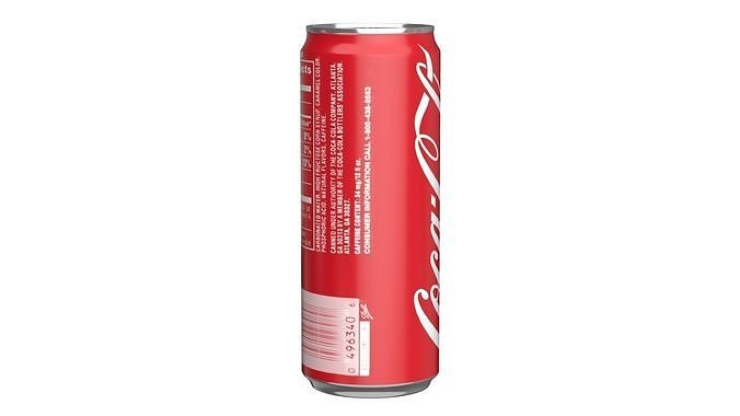 Coca Cola Drink Can Sleek 330ml 07 Low-poly 3D model 3