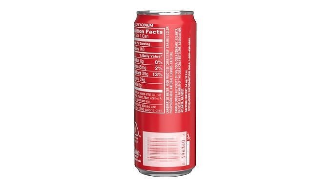 Coca Cola Drink Can Sleek 330ml 07 Low-poly 3D model 4