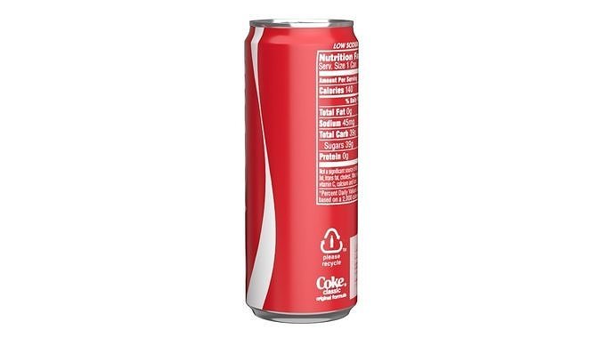 Coca Cola Drink Can Sleek 330ml 07 Low-poly 3D model 6