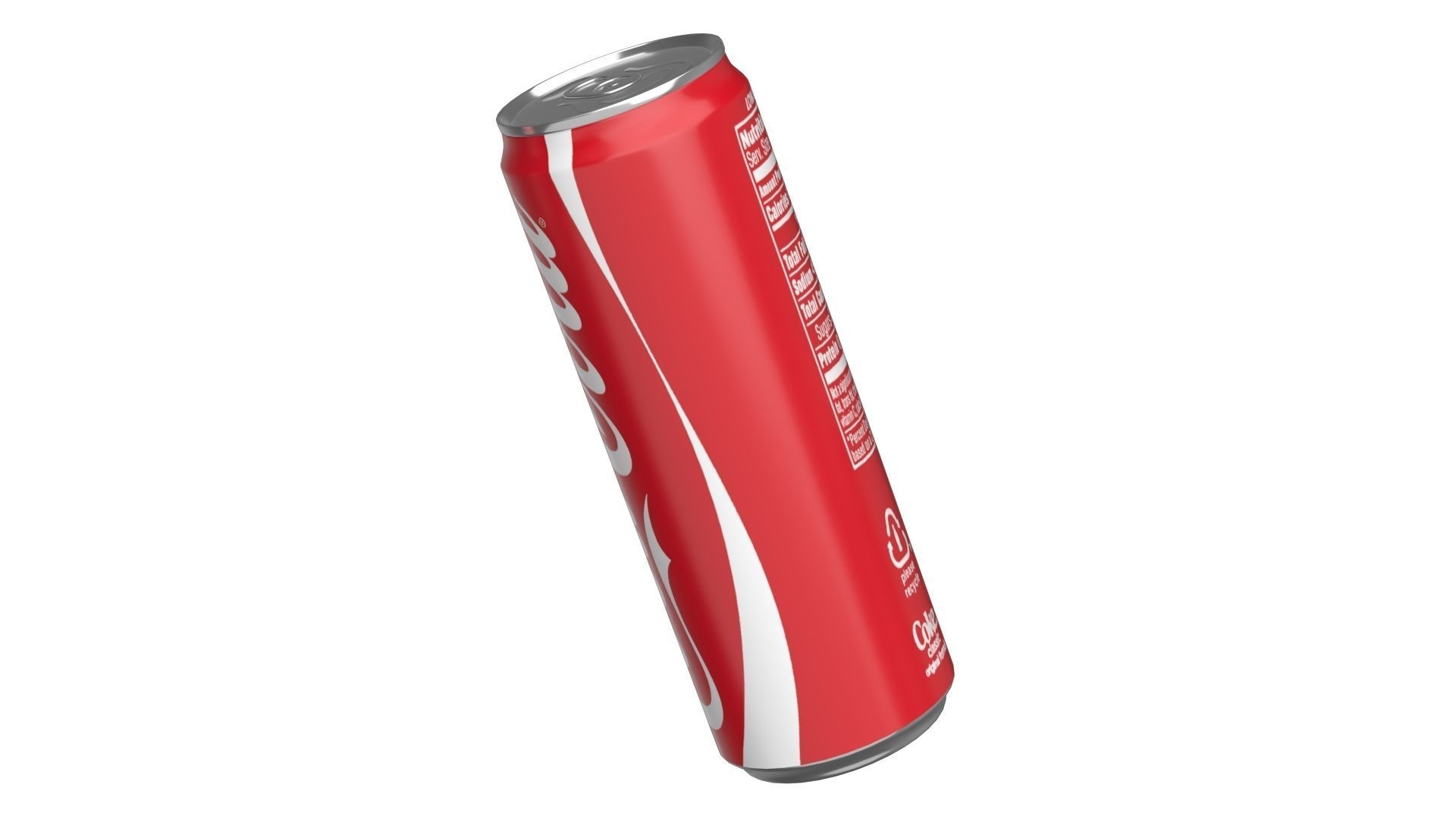 Coca Cola Drink Can Sleek 355ml 08 Low-poly 3D model_11