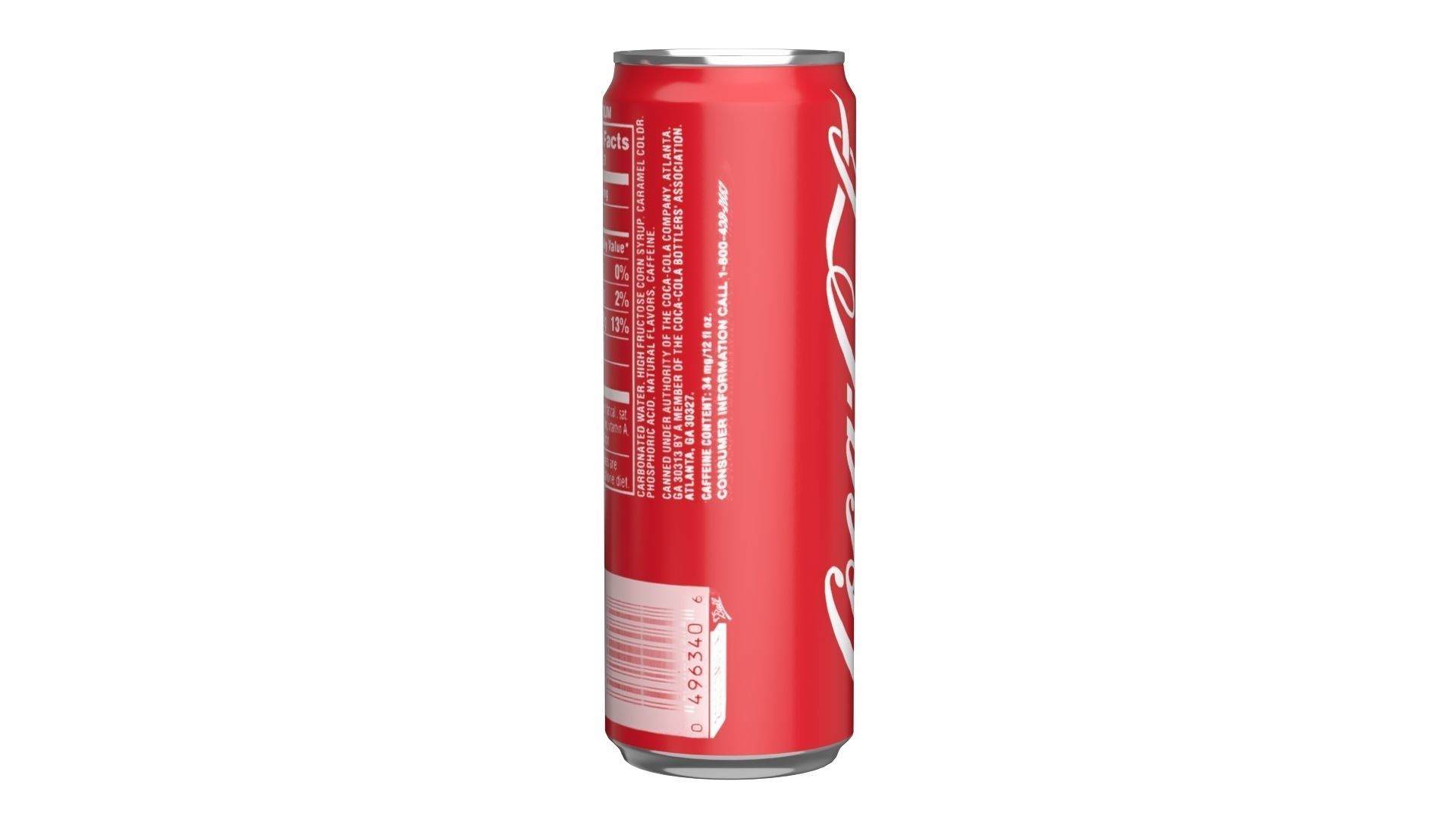 Coca Cola Drink Can Sleek 355ml 08 Low-poly 3D model_2