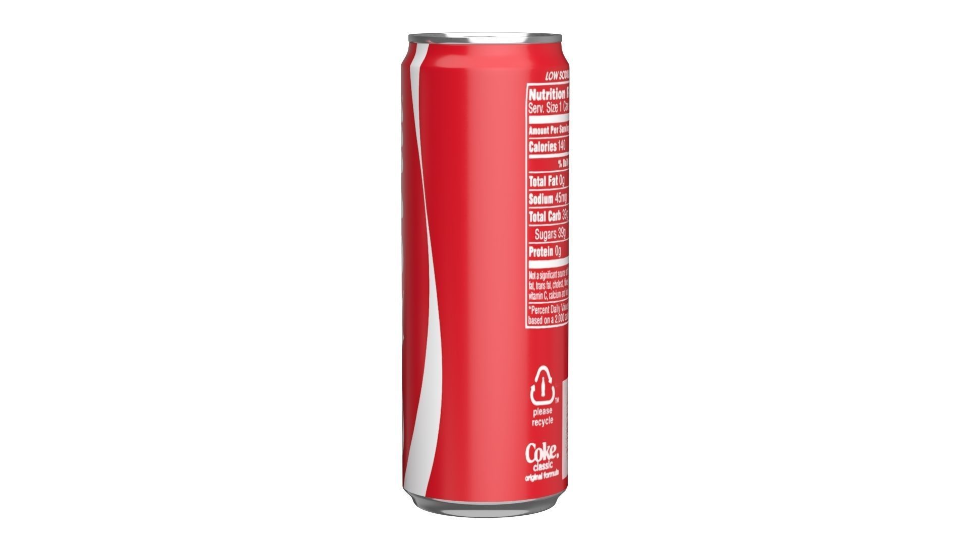Coca Cola Drink Can Sleek 355ml 08 Low-poly 3D model_5
