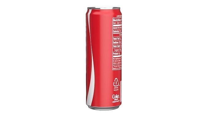Coca Cola Drink Can Sleek 355ml 08 Low-poly 3D model 6