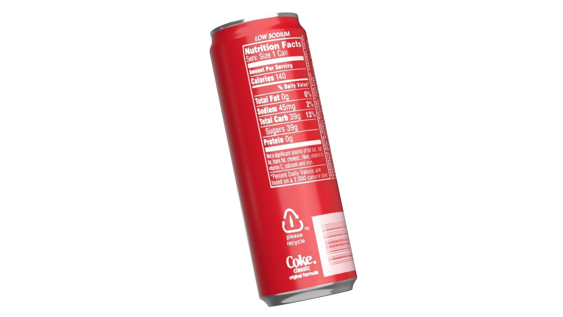 Coca Cola Drink Can Sleek 355ml 08 Low-poly 3D model_10