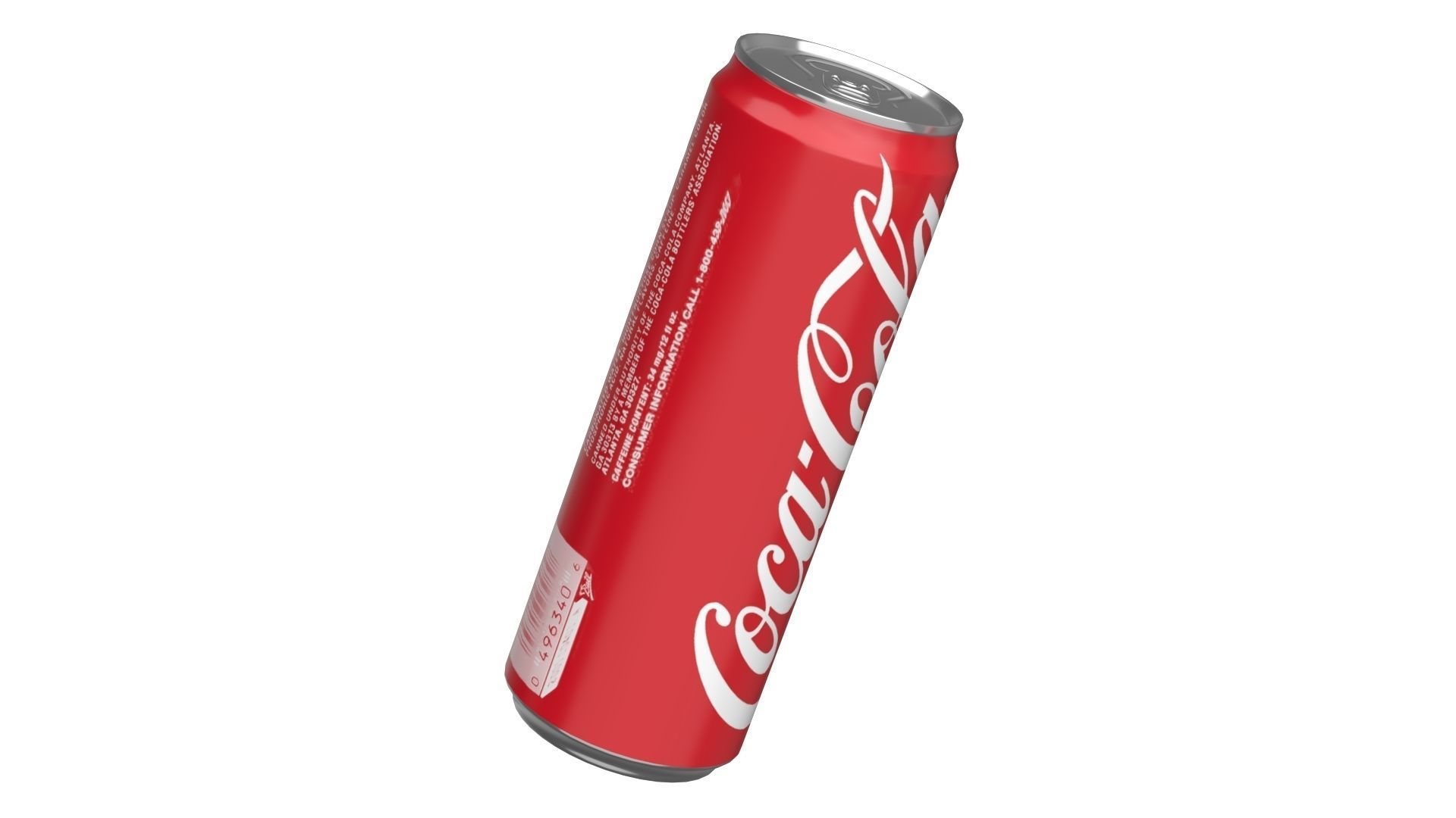 Coca Cola Drink Can Sleek 355ml 08 Low-poly 3D model_8