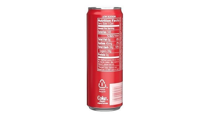 Coca Cola Drink Can Sleek 355ml 08 Low-poly 3D model 5