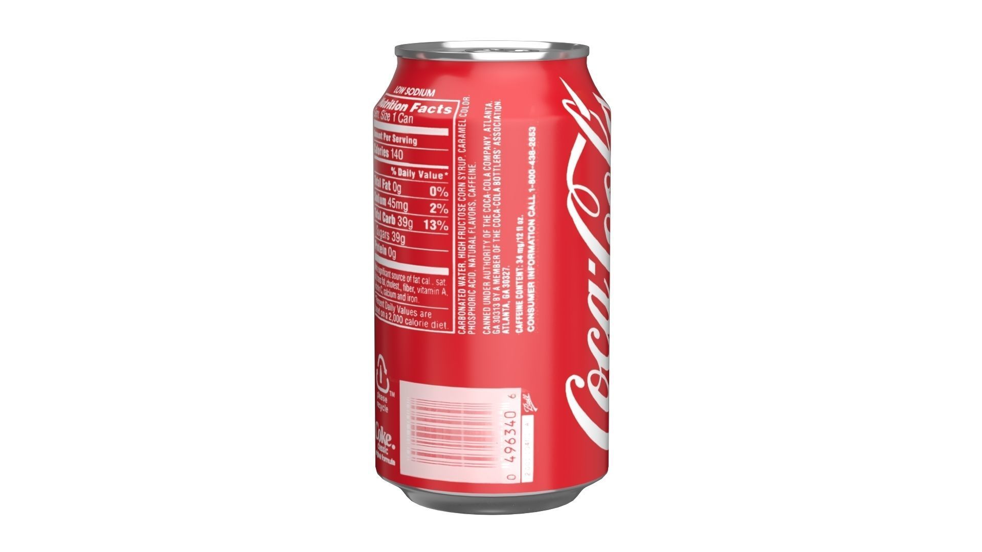Coca Cola Drink Can 355ml 11 Low-poly 3D model_4