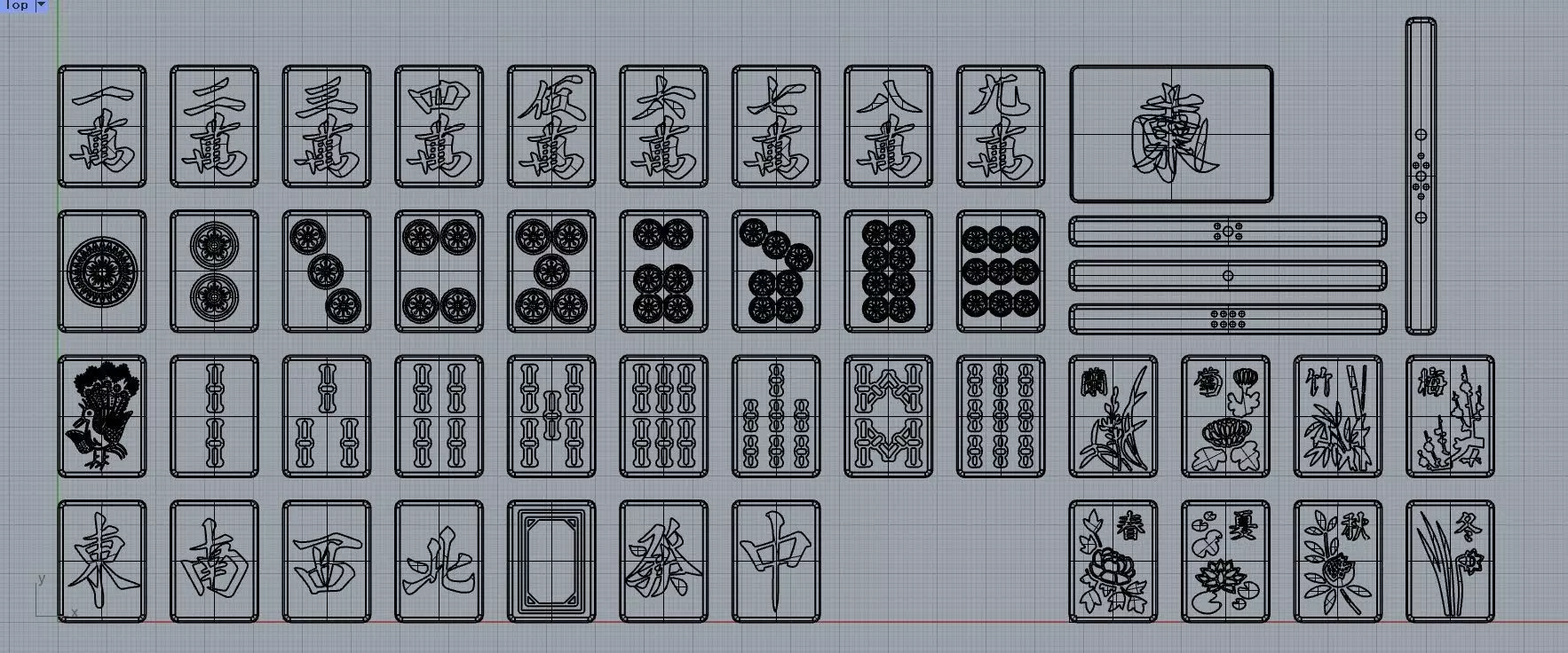 Mahjong SET 3dm 3D print model