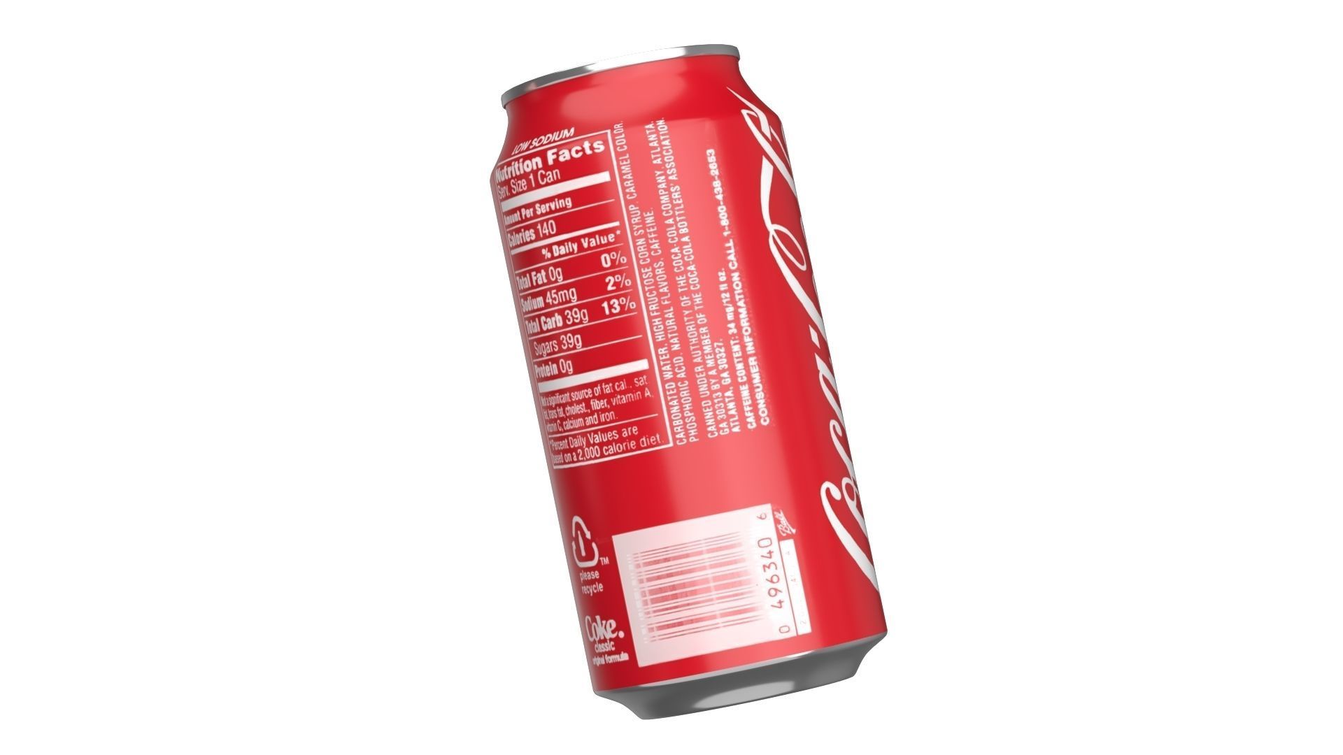 Coca Cola Drink Can 375ml 12 Low-poly 3D model_10