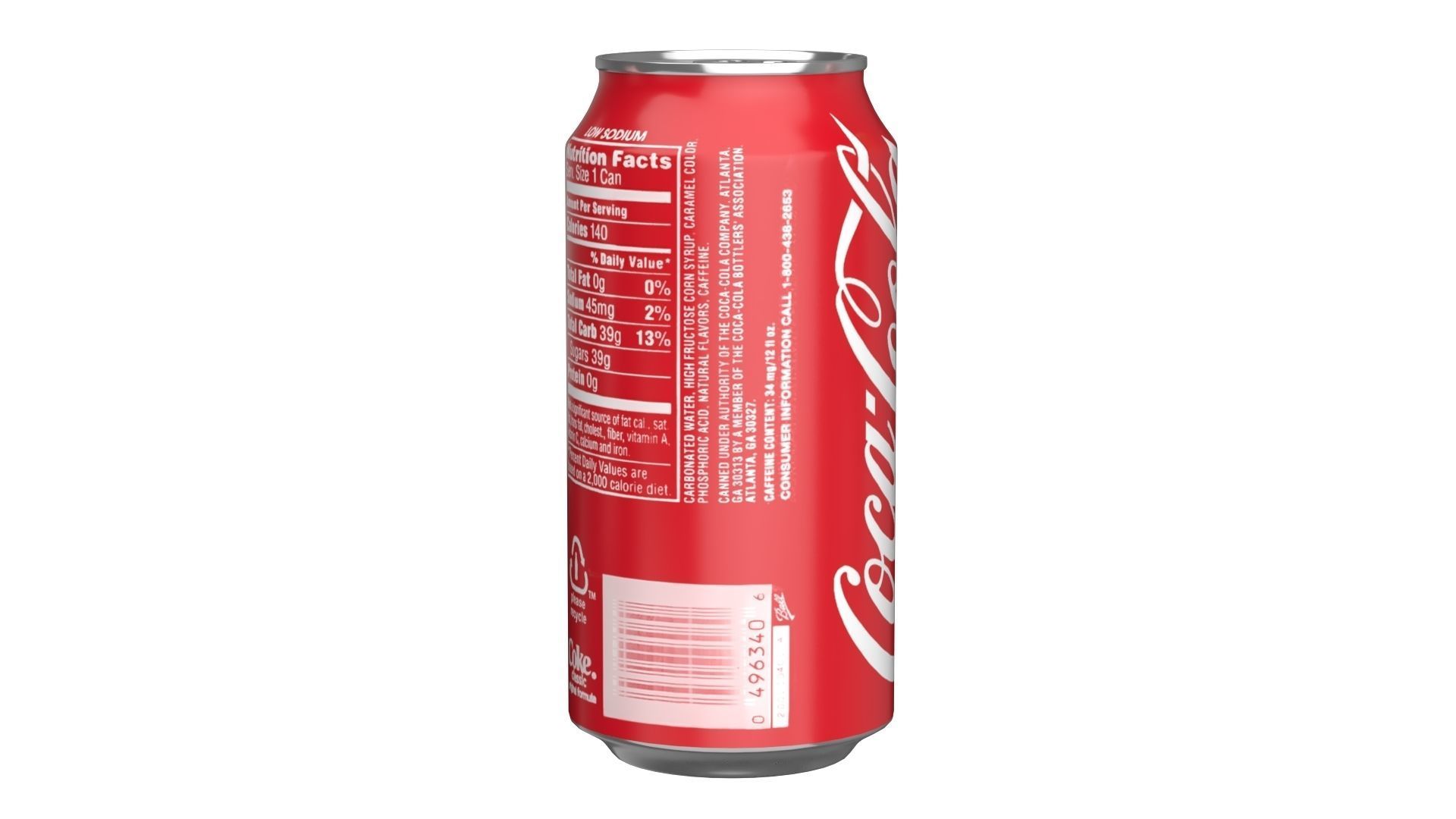 Coca Cola Drink Can 375ml 12 Low-poly 3D model_4