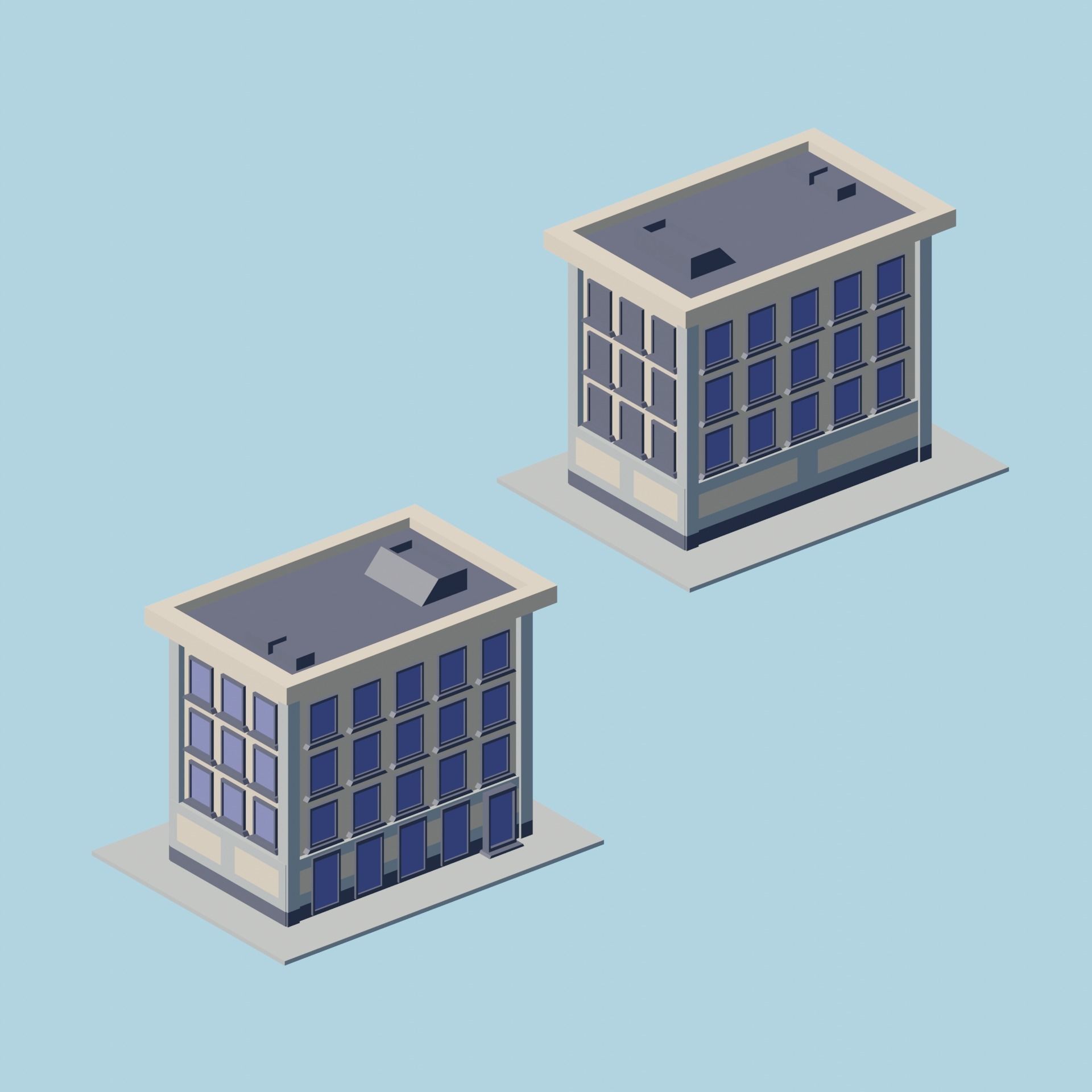 Low Poly City Asset Low-poly 3D model_5