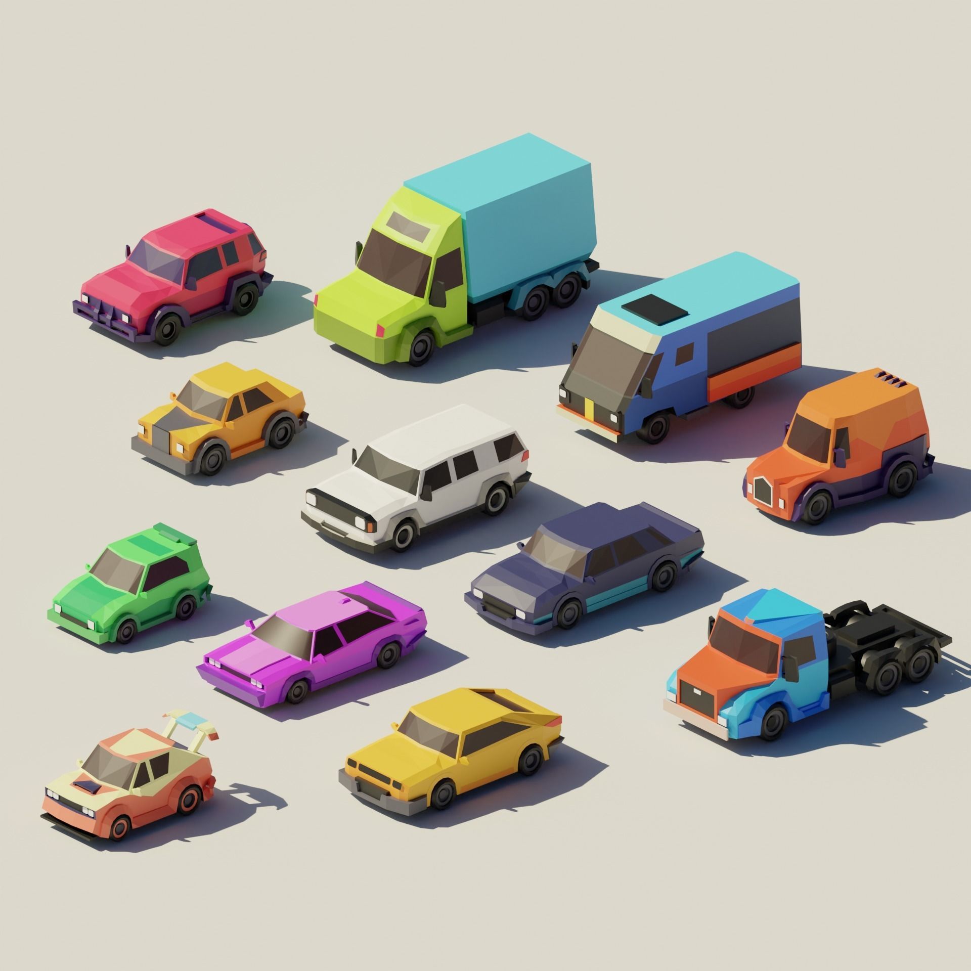 Low Poly City Asset Low-poly 3D model_20