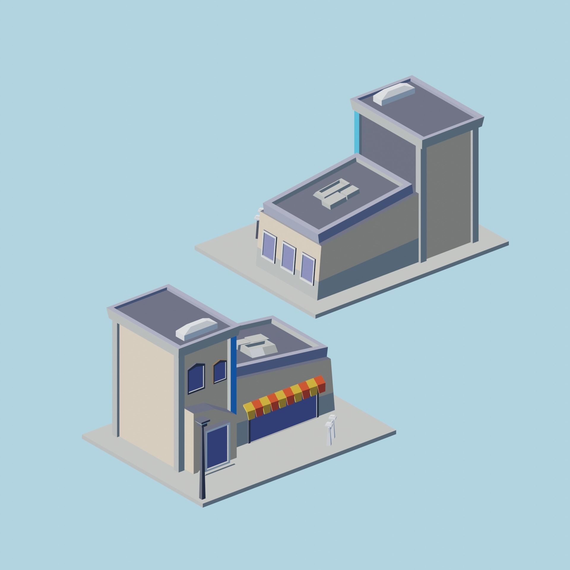 Low Poly City Asset Low-poly 3D model_12