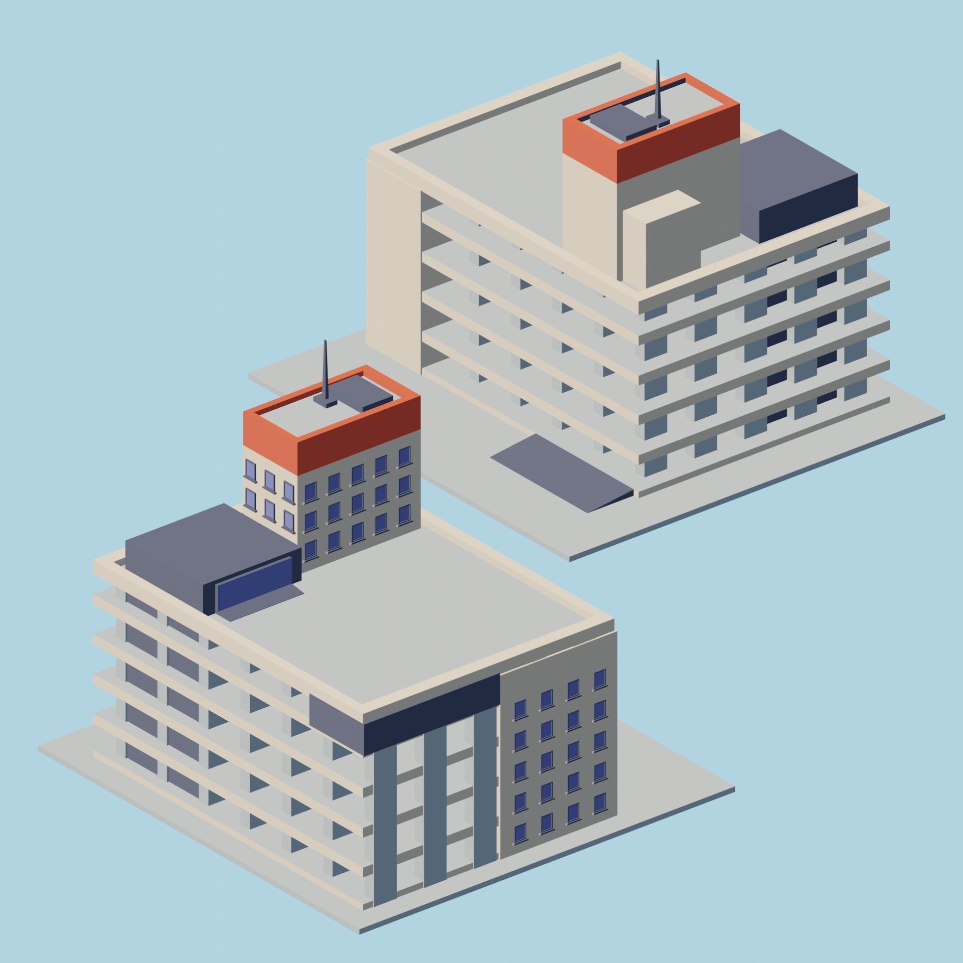 Low Poly City Asset Low-poly 3D model_14