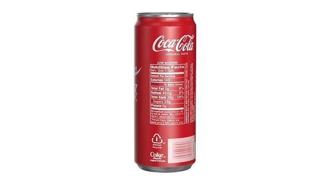 Coca Cola Drink Can Sleek 310ml 19 Low-poly 3D model 5
