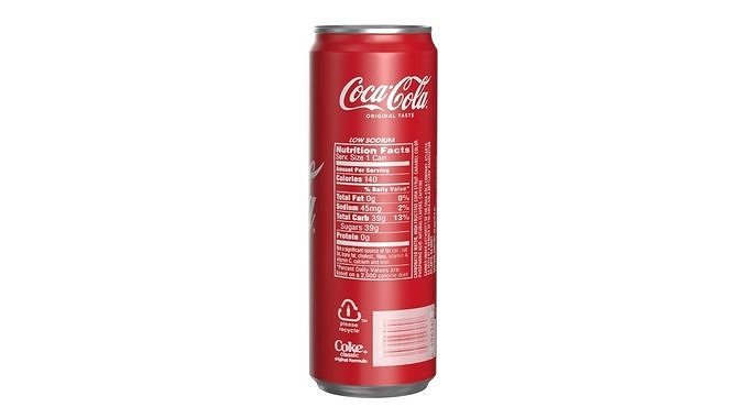 Coca Cola Drink Can Sleek 355ml 21 Low-poly 3D model 5