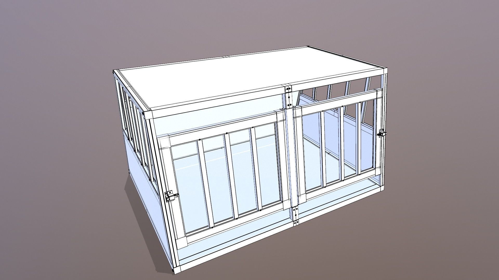Dog Cage 3D model_9