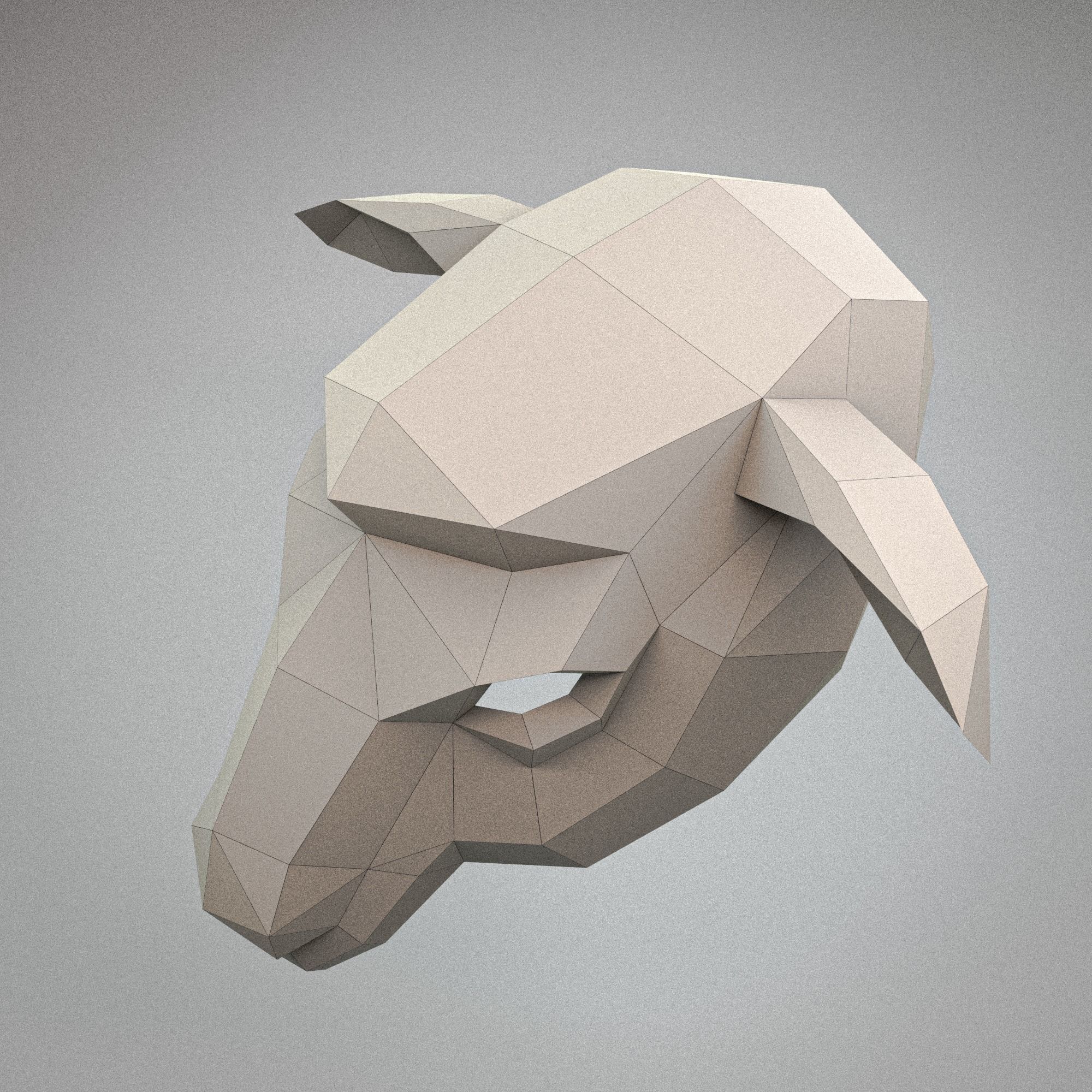 Sheep mask 3D model_2