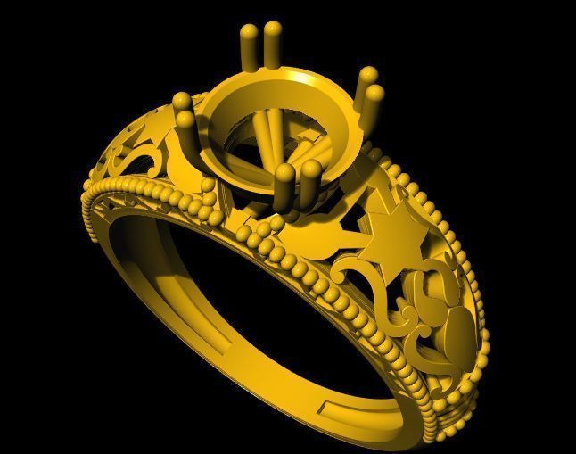 Solitaire ring 3dm file 3D print model_5