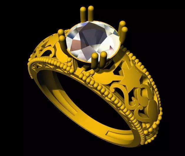 Solitaire ring 3dm file 3D print model_0