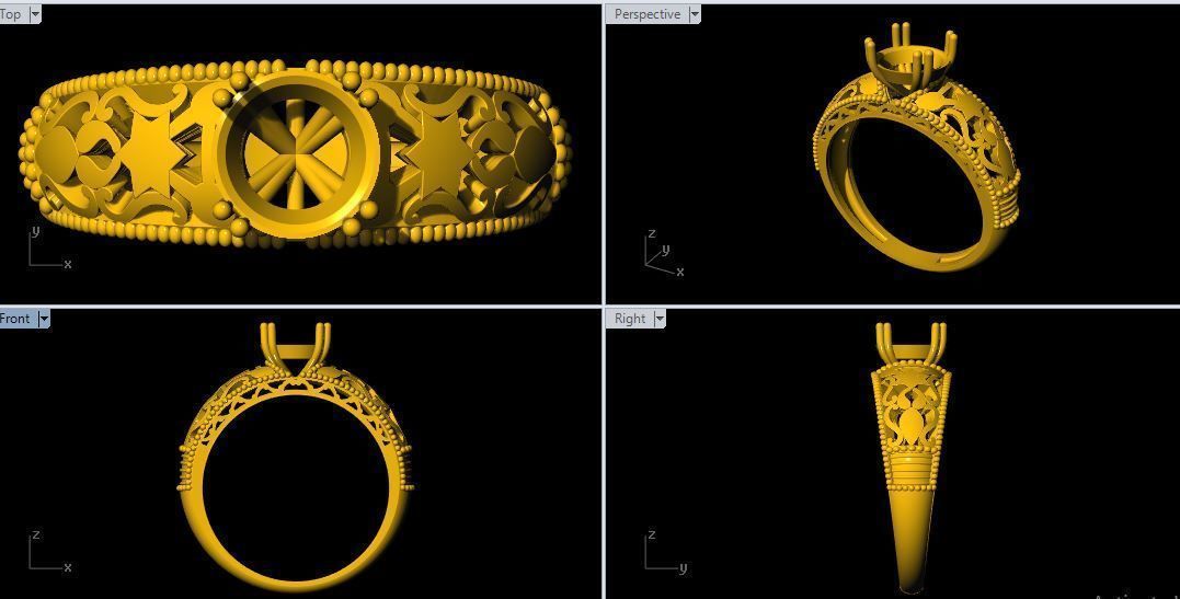 Solitaire ring 3dm file 3D print model_2