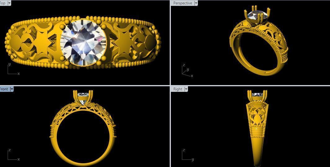 Solitaire ring 3dm file 3D print model_1