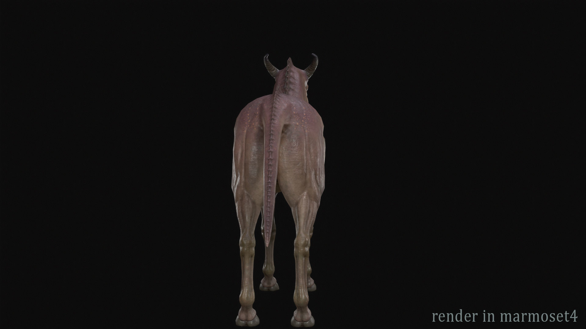 Horse creature Low-poly 3D model_12