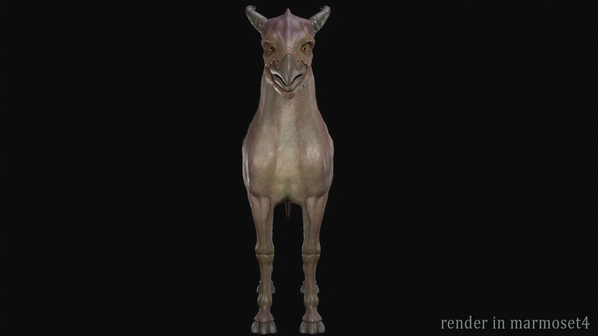 Horse creature Low-poly 3D model_11