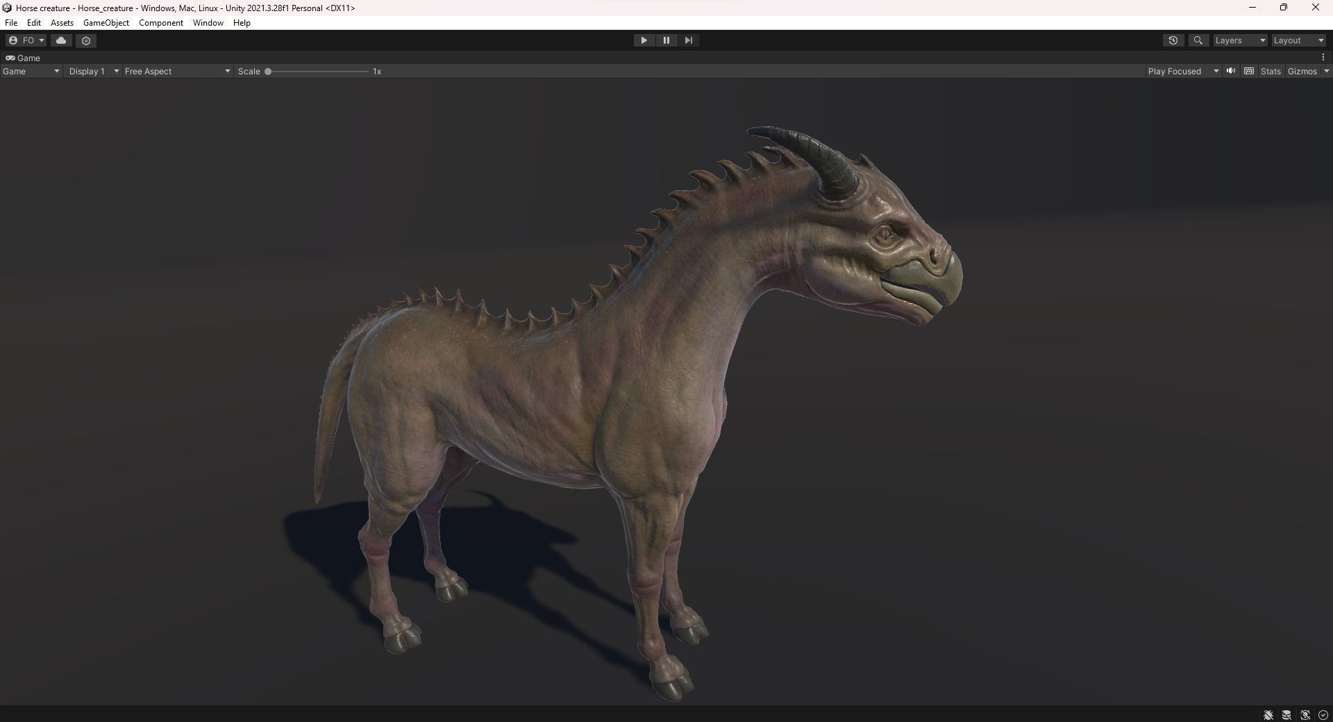 Horse creature Low-poly 3D model_19