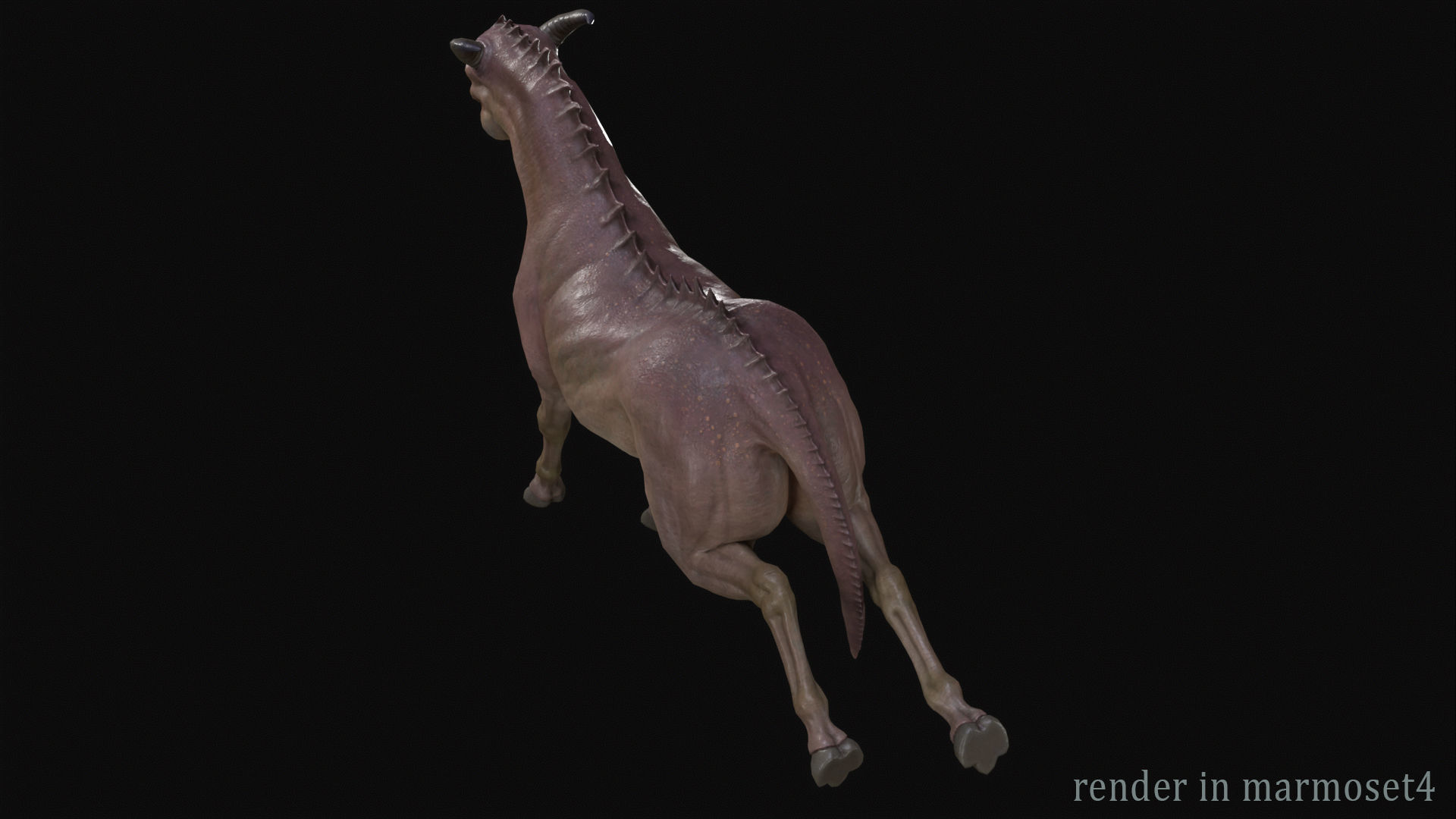 Horse creature Low-poly 3D model_7