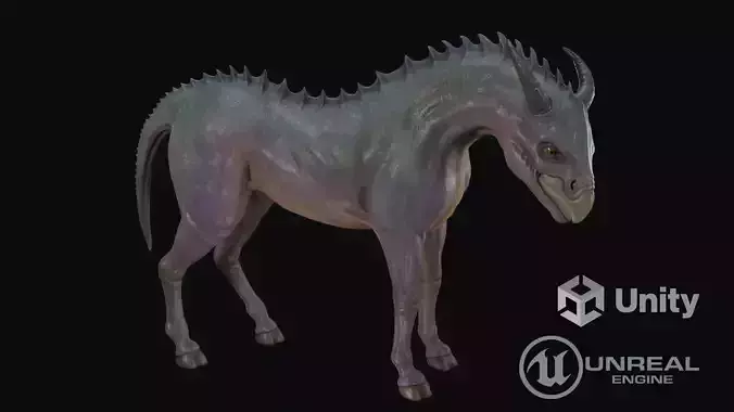 Horse creature Low-poly 3D model