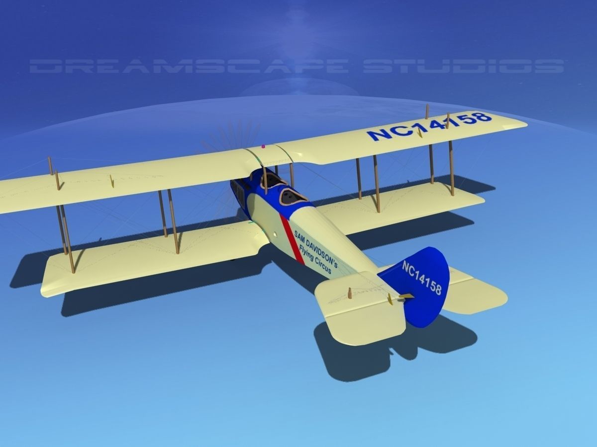 Curtiss JN-2 Jenny V10 Flying Circus 3D model_12