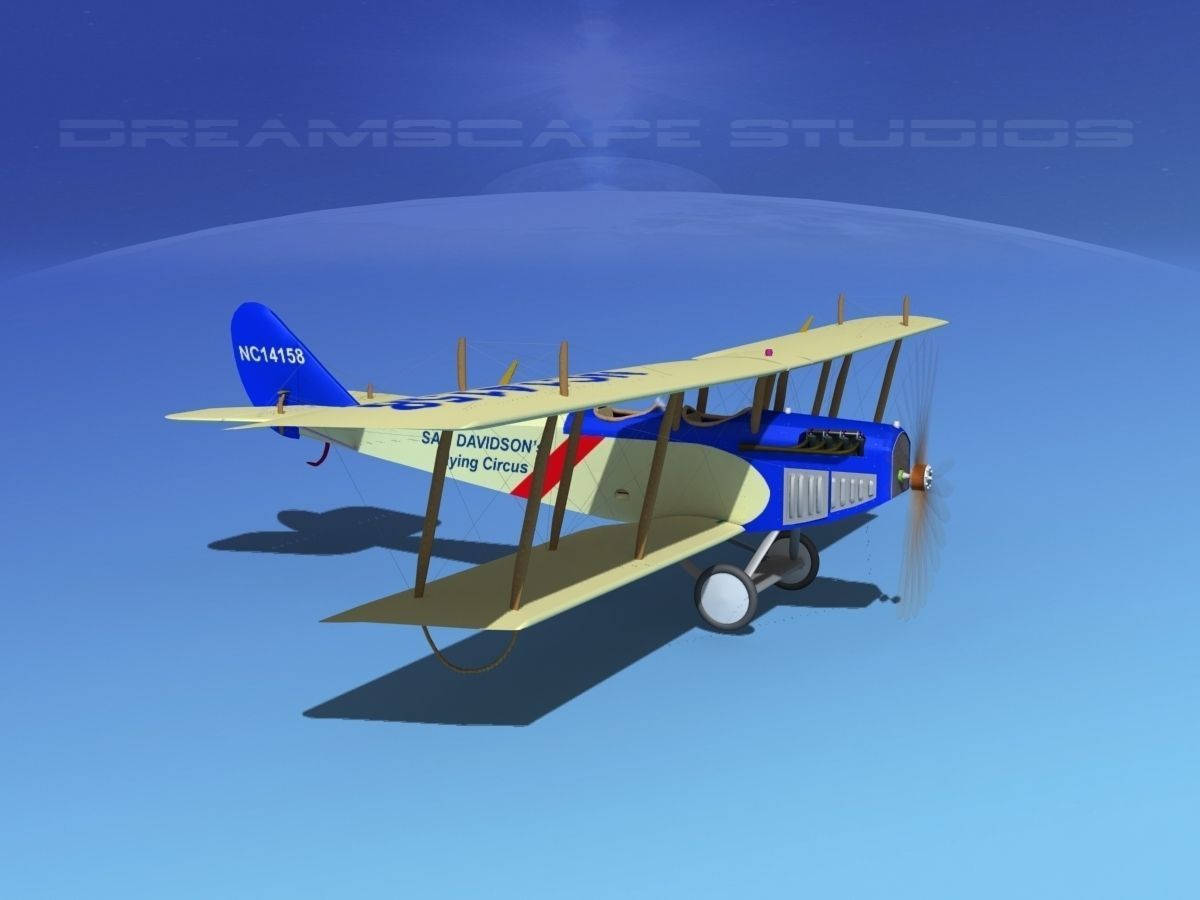 Curtiss JN-2 Jenny V10 Flying Circus 3D model_8