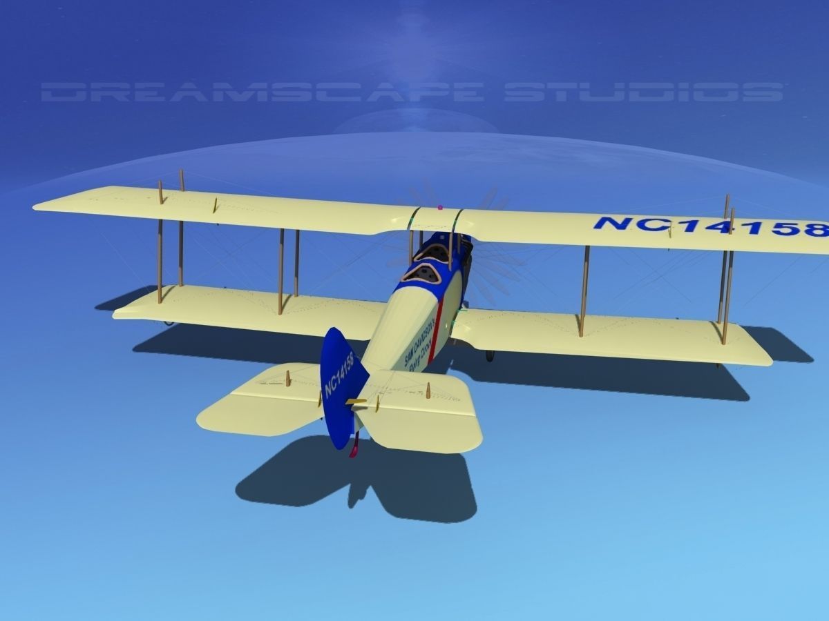 Curtiss JN-2 Jenny V10 Flying Circus 3D model_10