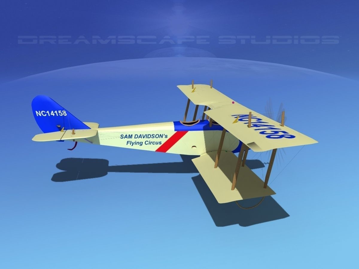 Curtiss JN-2 Jenny V10 Flying Circus 3D model_9