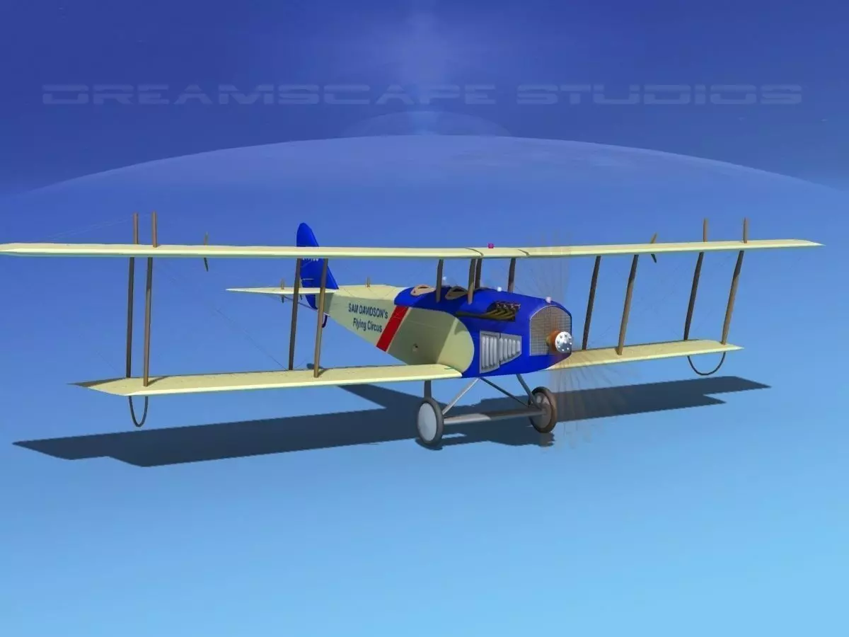 Curtiss JN-2 Jenny V10 Flying Circus 3D model_0