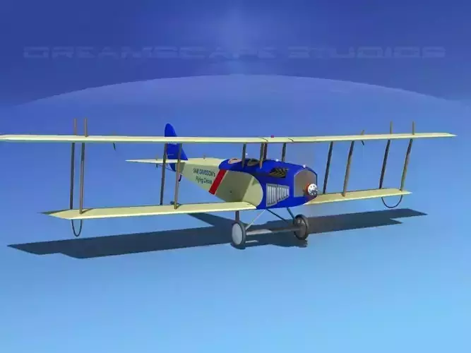 Curtiss JN-2 Jenny V10 Flying Circus 3D model