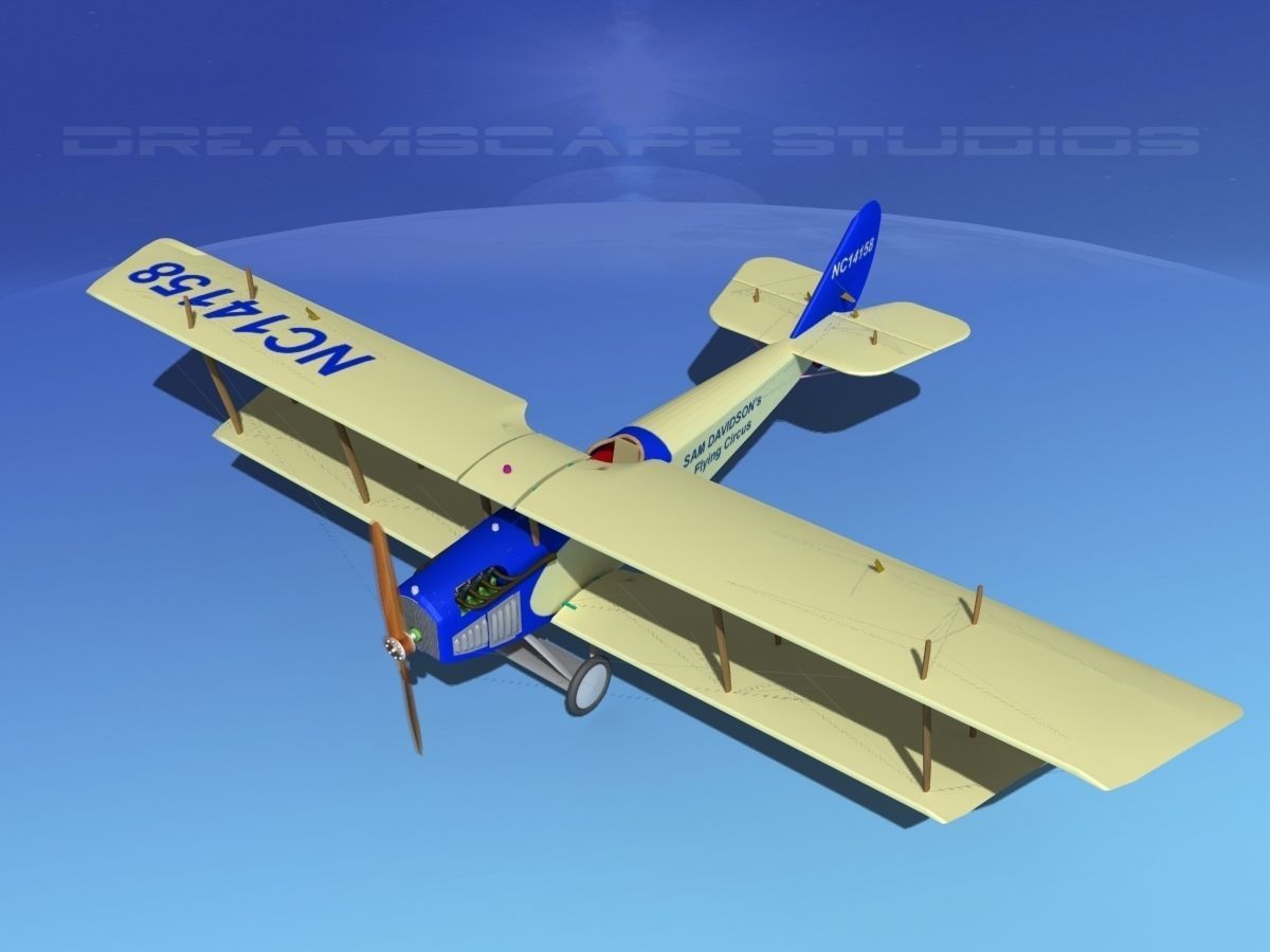 Curtiss JN-2 Jenny V10 Flying Circus 3D model_15