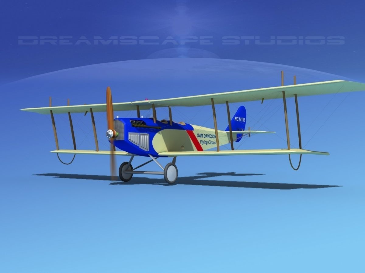 Curtiss JN-2 Jenny V10 Flying Circus 3D model_6