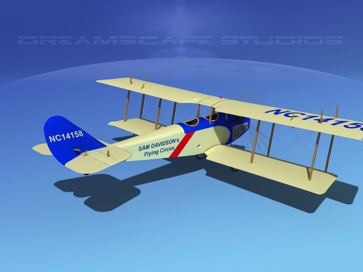 Curtiss JN-2 Jenny V10 Flying Circus 3D model_11