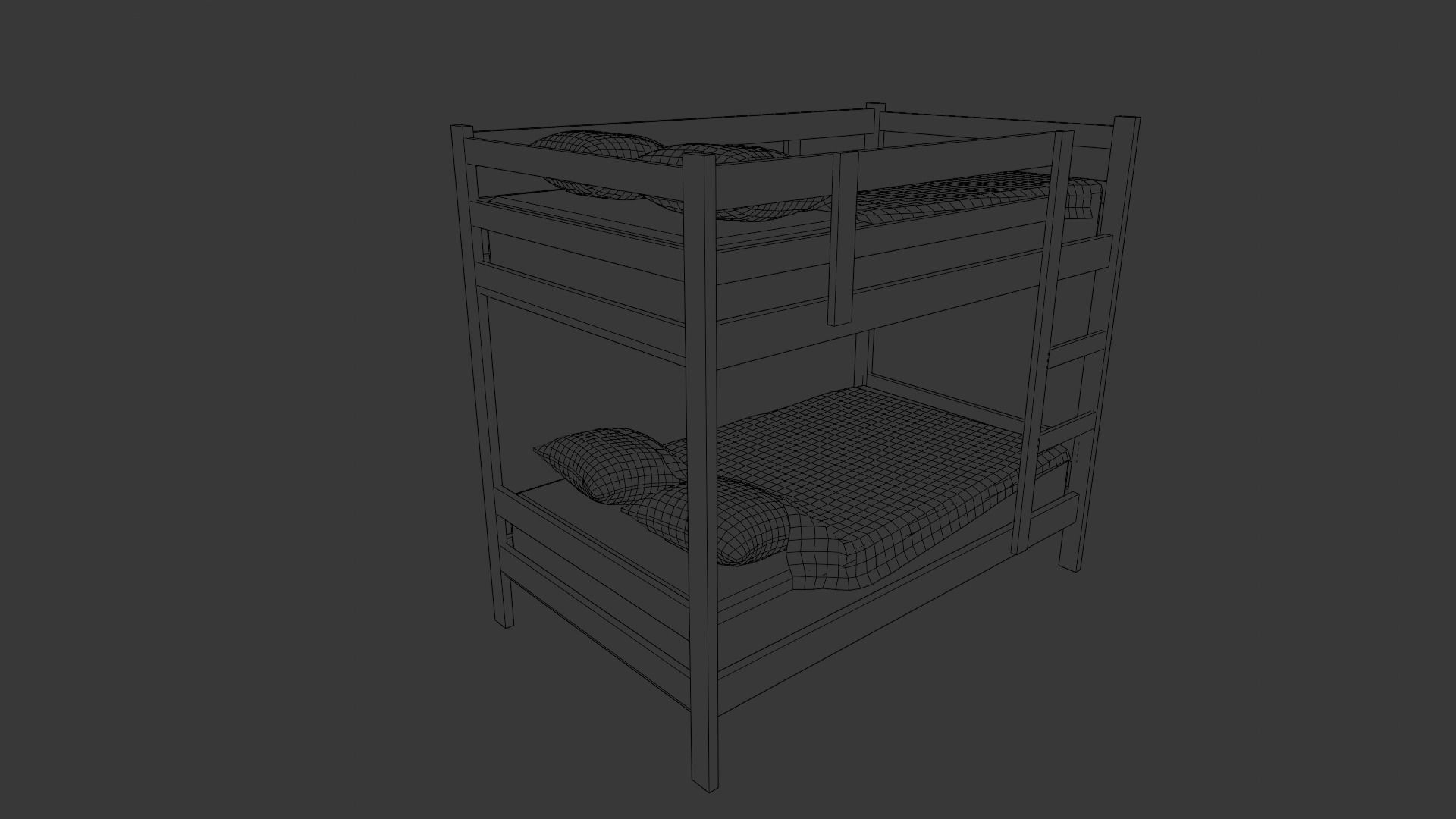 Bunkbed 3D Model Low-poly 3D model_15