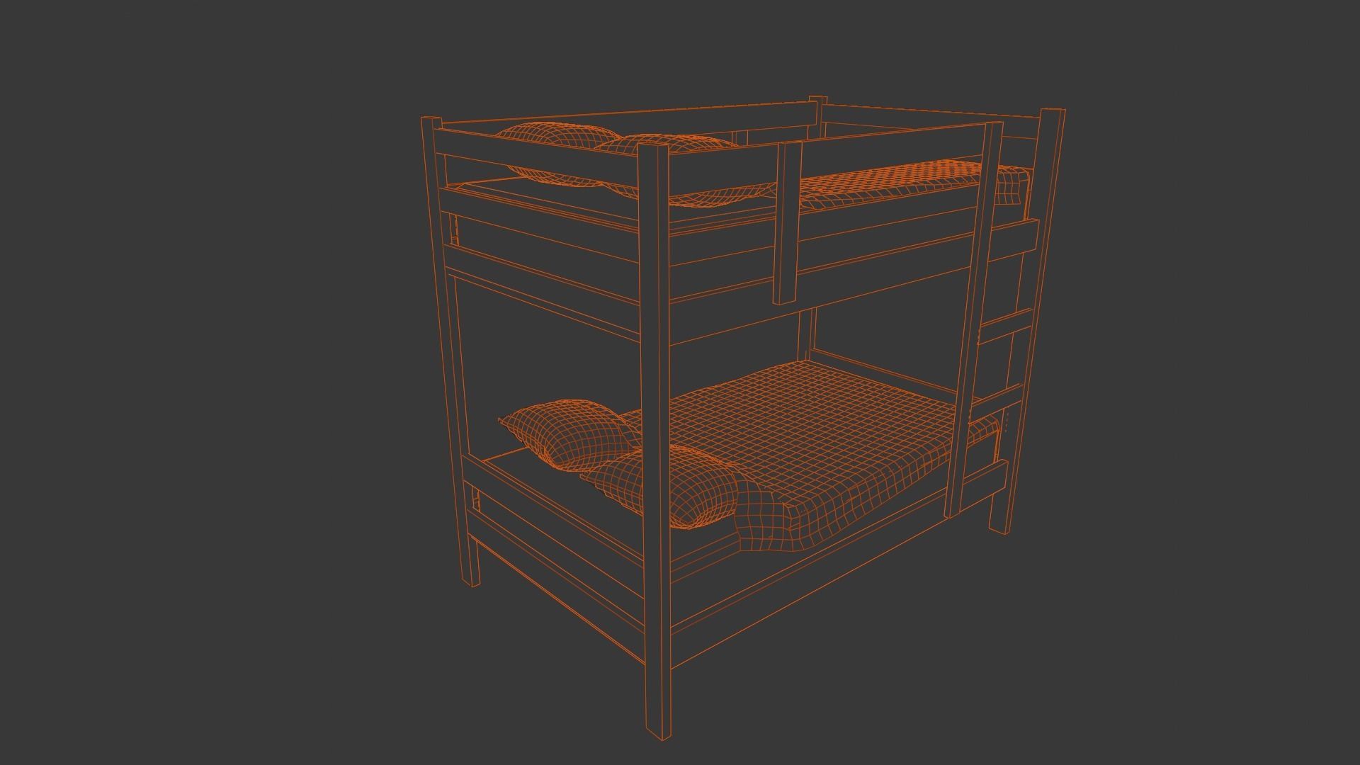 Bunkbed 3D Model Low-poly 3D model_16
