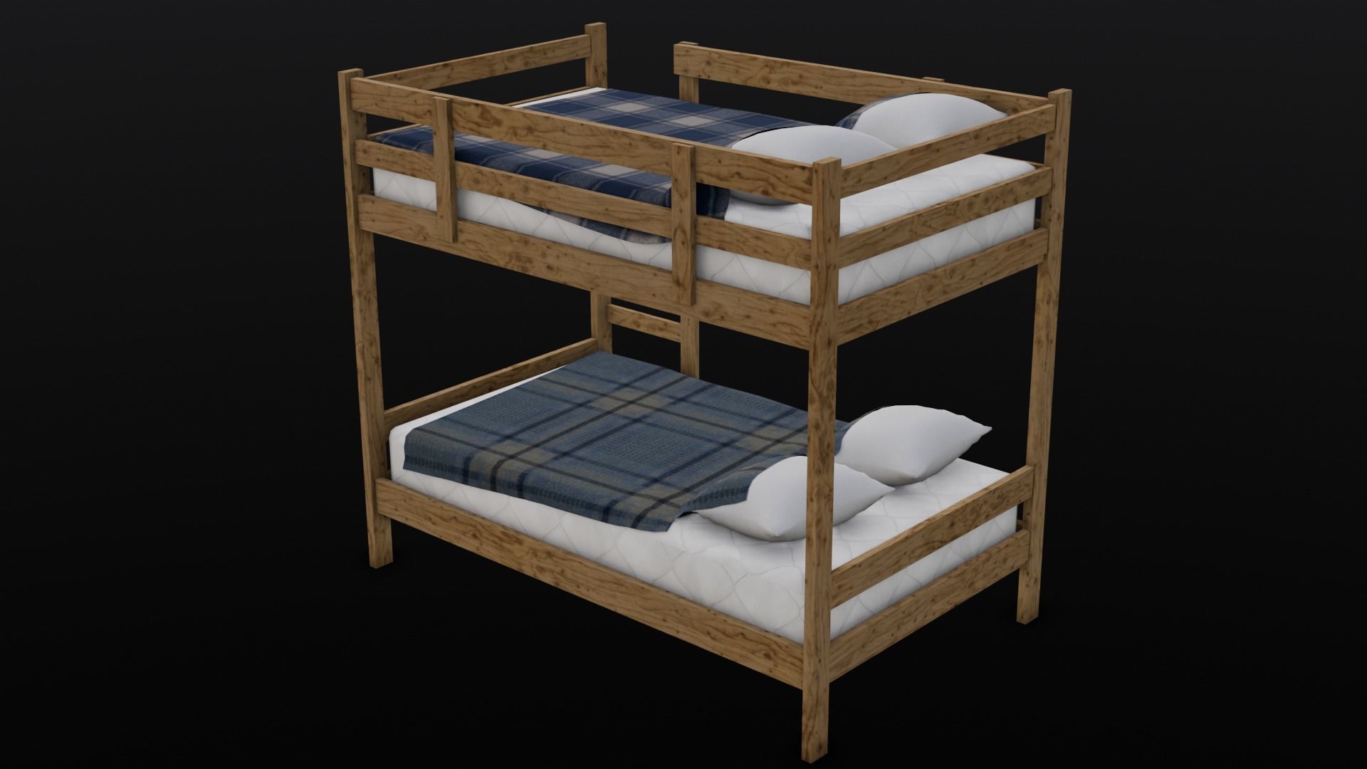 Bunkbed 3D Model Low-poly 3D model_11